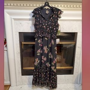 NEW with Tags, Taylor Dress, Blackberry with Multicolor Flowers, Size 6